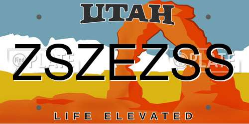 ZSZEZSS Utah License Plate
