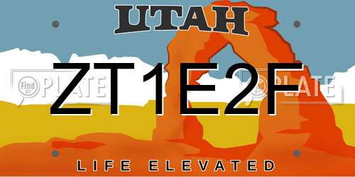 ZT1E2F Utah License Plate