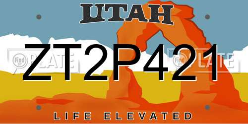 ZT2P421 Utah License Plate