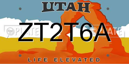 ZT2T6A Utah License Plate
