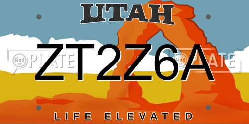 ZT2Z6A Utah License Plate