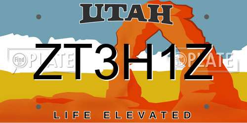 ZT3H1Z Utah License Plate