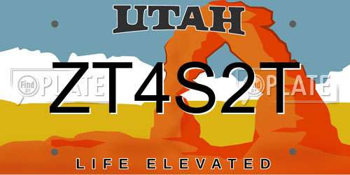 ZT4S2T Utah License Plate