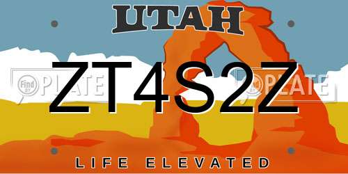 ZT4S2Z Utah License Plate