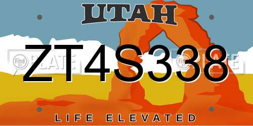 ZT4S338 Utah License Plate