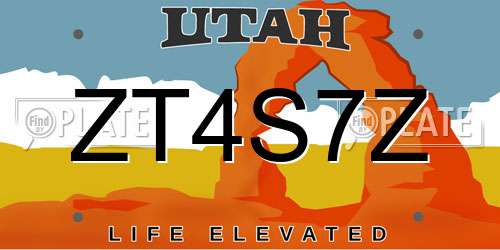 ZT4S7Z Utah License Plate