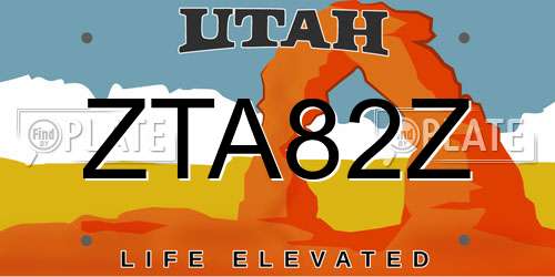 ZTA82Z Utah License Plate