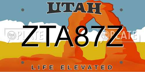 ZTA87Z Utah License Plate