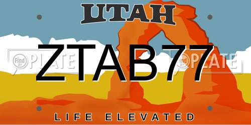 ZTAB77 Utah License Plate