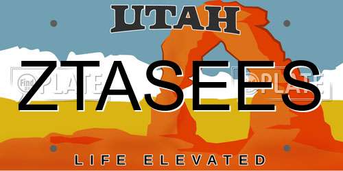 ZTASEES Utah License Plate
