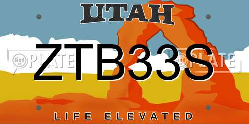 ZTB33S Utah License Plate