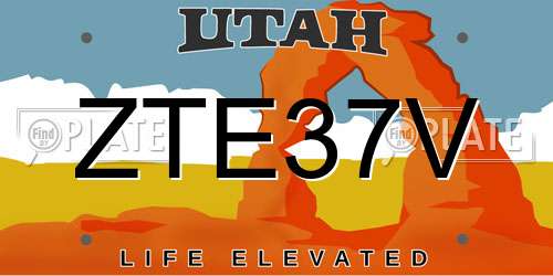 ZTE37V Utah License Plate