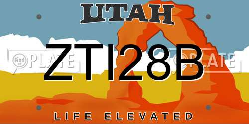 ZTI28B Utah License Plate