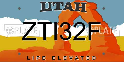 ZTI32F Utah License Plate
