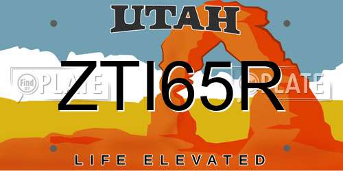 ZTI65R Utah License Plate