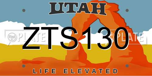 ZTS130 Utah License Plate