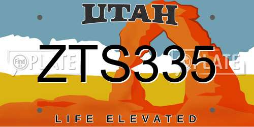 ZTS335 Utah License Plate