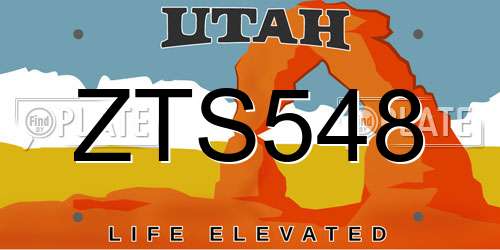 ZTS548 Utah License Plate