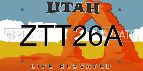 ZTT26A Utah License Plate