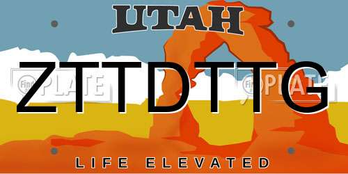ZTTDTTG Utah License Plate