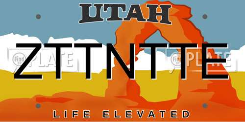 ZTTNTTE Utah License Plate