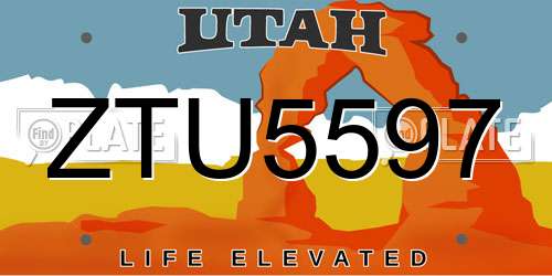 ZTU5597 Utah License Plate
