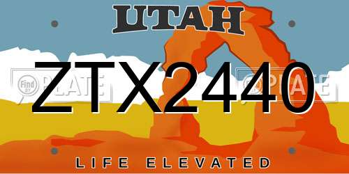 ZTX2440 Utah License Plate