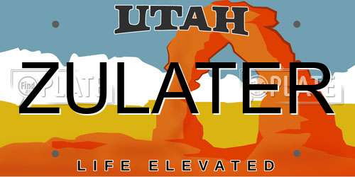 ZULATER Utah License Plate