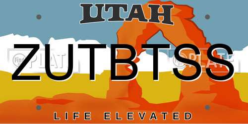 ZUTBTSS Utah License Plate