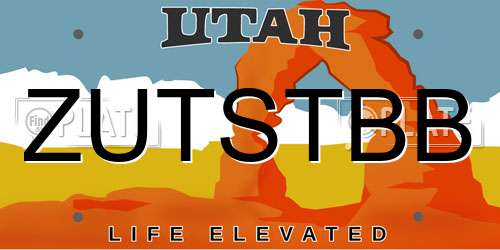 ZUTSTBB Utah License Plate