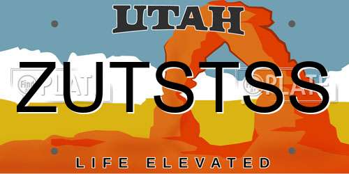 ZUTSTSS Utah License Plate