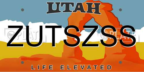 ZUTSZSS Utah License Plate