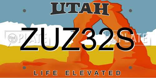 ZUZ32S Utah License Plate