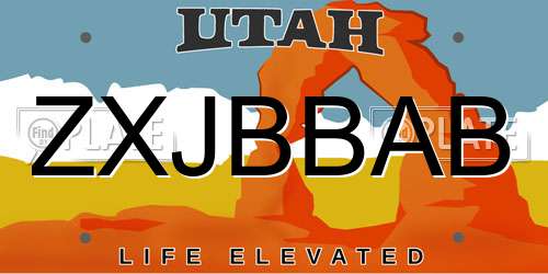 ZXJBBAB Utah License Plate