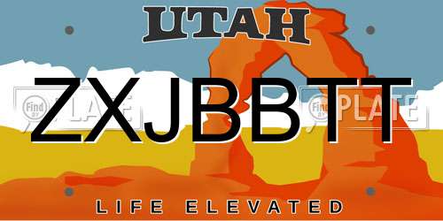 ZXJBBTT Utah License Plate