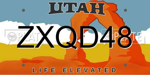 ZXQD48 Utah License Plate