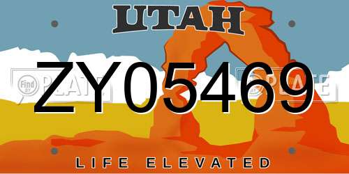 ZY05469 Utah License Plate