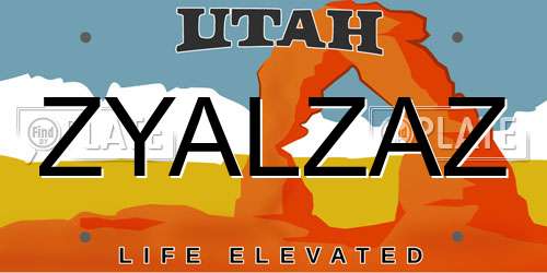 ZYALZAZ Utah License Plate