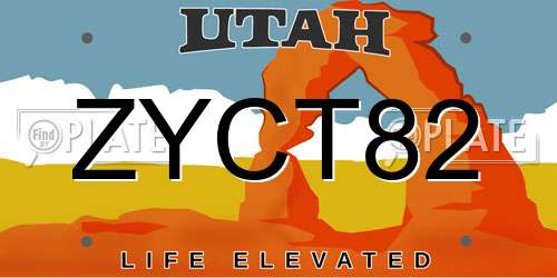 ZYCT82 Utah License Plate