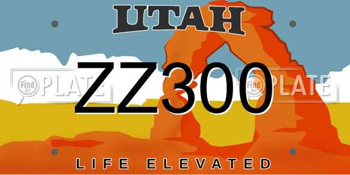 ZZ300 Utah License Plate