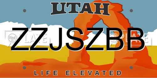 ZZJSZBB Utah License Plate