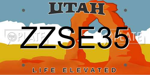 ZZSE35 Utah License Plate