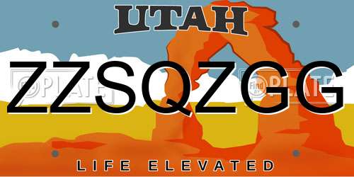 ZZSQZGG Utah License Plate