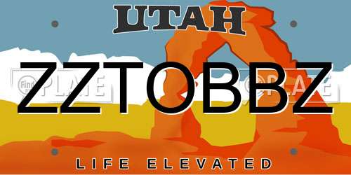 ZZTOBBZ Utah License Plate