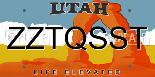 ZZTQSST Utah License Plate