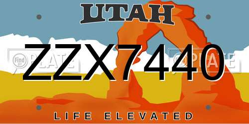 ZZX7440 Utah License Plate