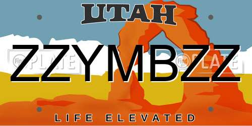 ZZYMBZZ Utah License Plate
