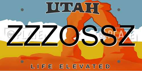 ZZZOSSZ Utah License Plate