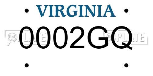 0002GQ Virginia License Plate