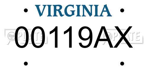 00119AX Virginia License Plate